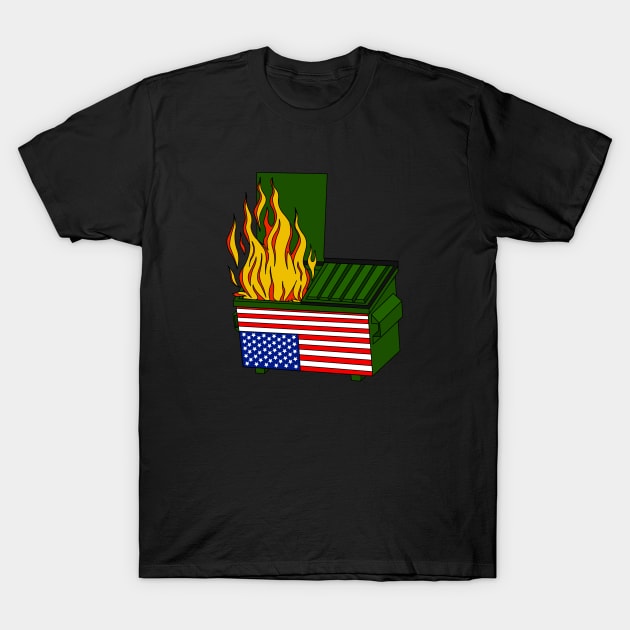 Dumpster fire USA T-Shirt by JamesCMarshall